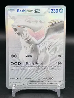 Reshiram ex 173/086 Black White Rare Pokemon Sv: White Flare English NM - Image 1