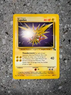 Pokemon TCG Cards Zapdos 30/62 Fossil Rare NM - Image 3