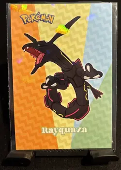 Rare Pokemon Shiny Full Art Rayquaza Low Pop Cracked Ice Holo Card ⭐ - Image 1