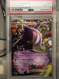Pokemon TCG M Gengar EX XY166 Holo Promo Card + Gengar EX 34 Sequential - PSA 8 - Image 2