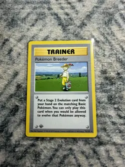 Pokemon Breeder Trainer Card 076/102 Base Set Regular Pokemon TCG 1st Edition - Image 1