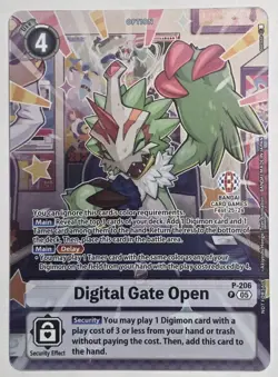 Bandai Card Games FEST 25-26 Digimon TCG Digital Gate Open P-206 Promo Card! NM! - Image 1