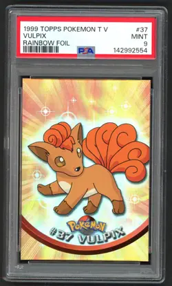 Pokemon Cards Topps - PSA 9 Vulpix 37 - TV Rainbow Foil - MINT - PSA9 - Image 1
