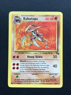 Kabutops 24/62 Fossil Rare - Vintage Pokemon Card WOTC 1999 - Played - Image 1