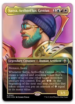 Satya, Aetherflux Genius (Borderless) (Ripple Foil) #142 NM Modern Horizons 3 - Image 1
