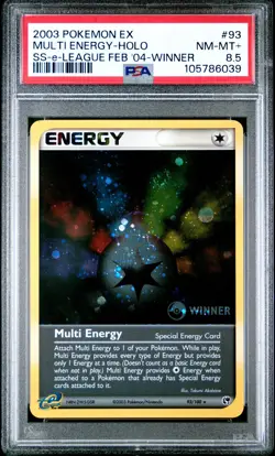 2003 POKEMON EX SANDSTORM e-LEAGUE FEB '04 WINNER #93 MULTI ENERGY-HOLO PSA 8.5 - Image 1