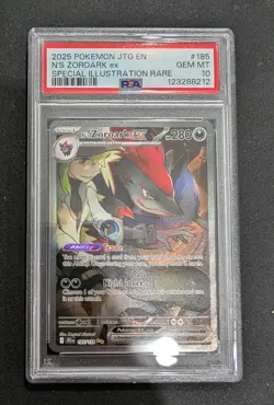 2025 POKEMON JTG EN-JOURNEY TOGETHER #185 N'S ZOROARK EX PSA 10 Gem Mint SIR - Image 1