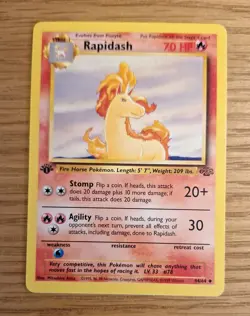 Pokemon Cards: Jungle 1st Edition Uncommon: Rapidash 44/64 - Image 1