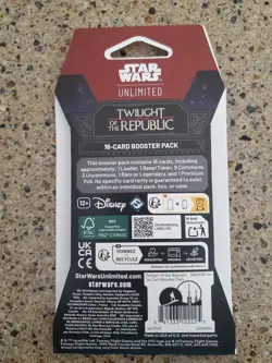 2025 STAR WARS UNLIMITED - TWILIGHT OF THE REPUBLIC 16-Card Sleeved Booster Pack - Image 2