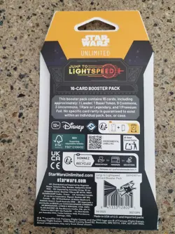 2025 STAR WARS UNLIMITED - JUMP TO LIGHTSPEED (16-Card Sleeved Booster Pack) - Image 2