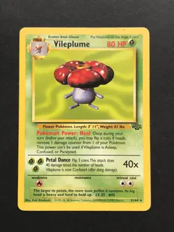 Vileplume 31/64 Jungle Rare - Vintage Pokemon Card WOTC 1999 - Played - Image 1