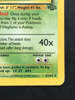 Vileplume 31/64 Jungle Rare - Vintage Pokemon Card WOTC 1999 - Played - Image 4