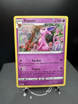 Pokemon TCG Sword & Shield Espeon SWSH175 Black Star Promo Cosmos Holo NM/Dent - Image 1