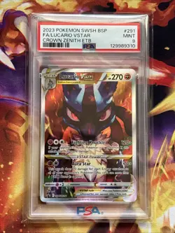 2023 Pokemon SWSH Crown Zenith Lucario VSTAR ETB Promo PSA 9 - Image 1