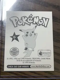 1999 Pokemon Merlin Stickers Pikachu Special Glitter Holo S1 Pika - Image 2