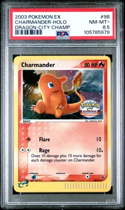 2003 POKEMON EX DRAGON CITY CHAMPIONSHIPS #98 CHARMANDER-HOLO PSA 8.5 - Image 1