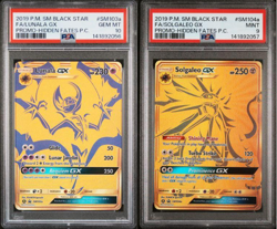 SEQUENTIAL PSA 10 LUNALA GX SM103a PSA 9 SOLGALEO GX SM104a HIDDEN FATES POKEMON - Image 1