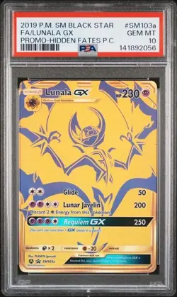 SEQUENTIAL PSA 10 LUNALA GX SM103a PSA 9 SOLGALEO GX SM104a HIDDEN FATES POKEMON - Image 2