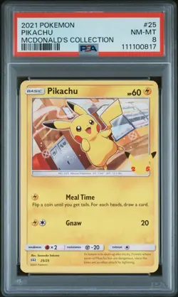 2021 Pokemon McDonald's Collection Pikachu 25/25 NM-MT PSA 8 - Image 1