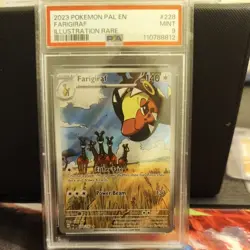 2023 POKEMON PAL EN-PALDEA EVOLVED ILLUSTRATION RARE #228 FARIGIRAF PSA 9 - Image 1