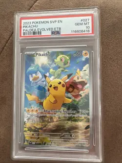 Pikachu SVP 027 Black Star Promo - PSA 10 GEM MINT - Pokemon TCG Paldea Evolved - Image 1