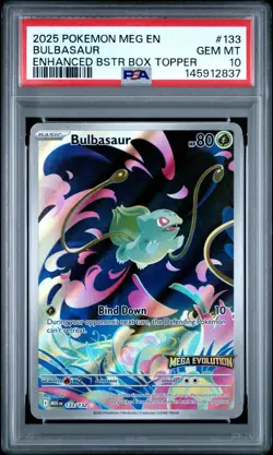 Pokemon Bulbasaur Mega Evolution Stamped Box* Topper 133/132 PSA 10 - Image 1