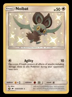 Noibat SV43/SV94 Shiny Rare Hidden Fates Shiny Vault Pokemon Near Mint - Image 1