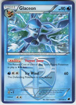 GLACEON 23/116 PLASMA FREEZE POKEMON RARE NM/M - Image 1
