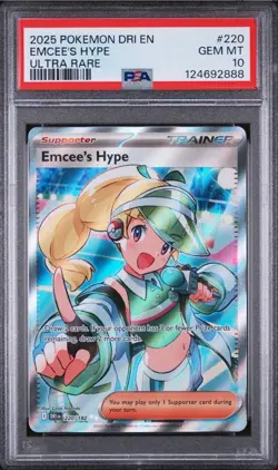 2025 Pokemon EMCEE'S HYPE 220/182 SV:EN DRI ULTRA RARE GEM MINT PSA 10 - Image 1