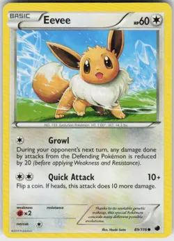 EEVEE 89/116 PLASMA FREEZE POKEMON COMMON NM/M - Image 1