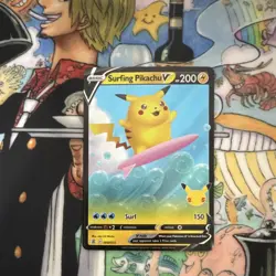 Pokemon TCG Surfing Pikachu V Ultra Rare Holo 200 HP 008/025 Celebrations - Image 3