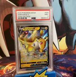 🔥2020 Pokemon #049 SWSH Vivid Voltage -Ampharos V Psa 9 Mint - Image 1