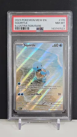 Pokemon TCG Squirtle 170/165 Scarlet & Violet 151 Illustration Rare Card PSA 8 - Image 1