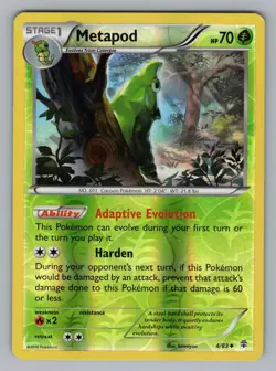 METAPOD 4/83 UC GENERATIONS POKEMON REVERSE HOLO NM GEN 2016 - Image 1