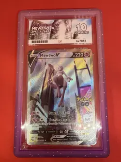 Pokemon TCG Mewtwo V 072/078 Pokemon Go ACE 10 PERFECT SUBGRADES Guard included - Image 1