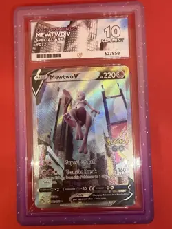 Pokemon TCG Mewtwo V 072/078 Pokemon Go ACE 10 PERFECT SUBGRADES Guard included - Image 2