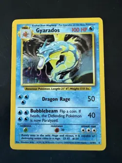 Gyarados Holo Rare 6/102 1999 Pokemon Base Set English WOTC HP - Image 1