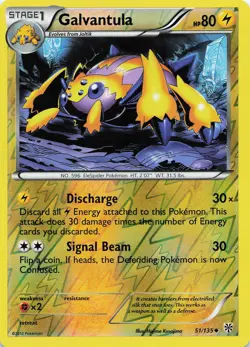 Pokemon Galvantula Uncommon Reverse Holo Plasma Storm #51/135 NM - Image 1