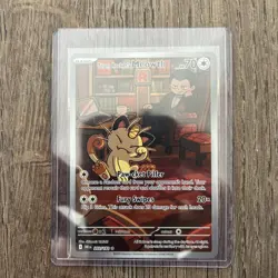 Team Rocket's Meowth 203/182 Illustration Rare Destined Rivals Pokemon Near Mint - Image 1