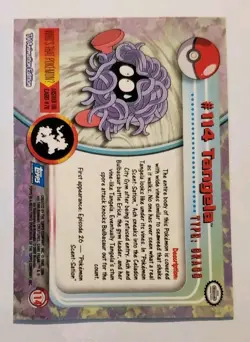 Topps Pokemon Tangela #114 TV Animation Edition Non Holo Blue Logo 2000 NM - Image 2