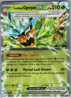 Teal Mask Ogerpon ex 025/167 - Pokemon Card - NM - Image 1