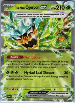 Teal Mask Ogerpon ex - 025/167 SV06: Twilight Masquerade - Pokemon Card - NM - Image 1