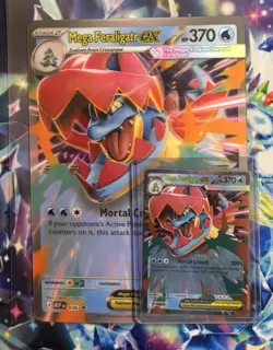 Mega Feraligator ex Holo Double Rare ME: Ascended Heroes Promo with Jumbo Card - Image 1