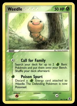 Weedle 86/112 Pokemon Card FireRed & LeafGreen Common 50 HP LP DV - Image 1
