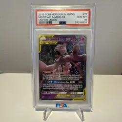 Pokemon Mewtwo & Mew GX 71/236 Tag Team SM Sun & Moon Unified Minds PSA 10 - Image 1