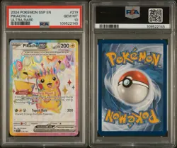 2024 POKEMON SSP EN-SURGING SPARKS ULTRA RARE #219 PIKACHU EX PSA 10 - Image 3