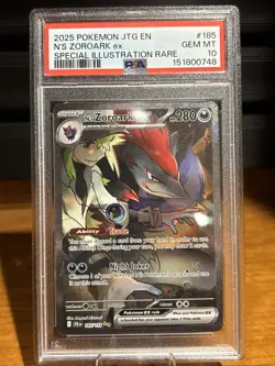 Pokemon Journey Together 185 N'S Zoroark EX SIR PSA 10 - Image 1