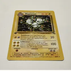 Magneton 26/62 Fossil 1st Edition Regular Rare Stage 1 80HP Wizards Pokemon TCG - Image 1