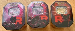 Pokemon TCG Destined Rivals Team Rocket Tins Set of 3 IN HAND READY TO SHIP - Image 1