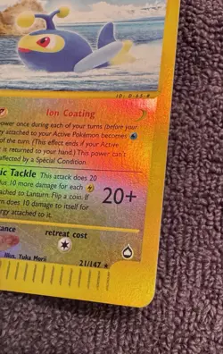 2003 Pokemon Aquapolis Lanturn 21/147 Reverse Holo LP - Image 2